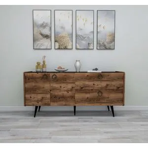 Konzola Line Walnut Black