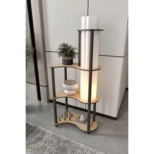 KS-11120 Walnut Floor Lamp