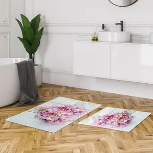 Kt422 Set Tepihâ za Kupatilo u Višebojnoj Boji (2 Komada)