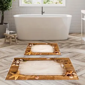 Kt425 Set Tepihâ za Kupatilo u Višebojnoj Boji (2 Komada)