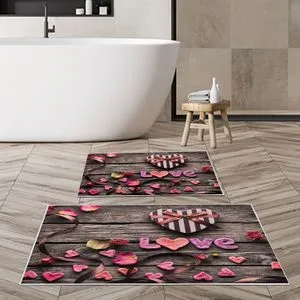 Kt427 Set Tepihâ za Kupatilo u Višebojnoj Boji (2 Komada)