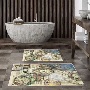 Kt444 Multicolor Bathmat Set (2 Pieces)