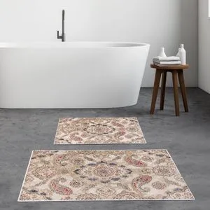 Kt446 Set Tepihâ za Kupatilo u Višebojnoj Boji (2 Komada)