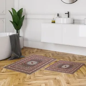 Kt447 Set Tepihâ za Kupatilo u Višebojnoj Boji (2 Komada)