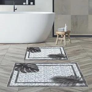 Kt476 Set Tepihâ za Kupatilo u Višebojnoj Boji (2 Komada)