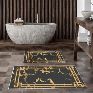 Kt478 Set Tepihâ za Kupatilo u Višebojnoj Boji (2 Komada)