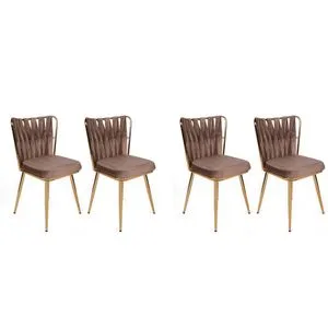 Kuşaklı-213 V4 Light Brown
Gold Chair Set (4 Pieces)
