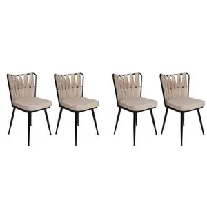 Kuşaklı-221 V4 Cream
Black Chair Set (4 Pieces)