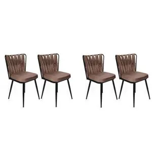 Kuşaklı-233 V4 Light Brown
Black Chair Set (4 Pieces)