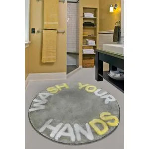 Kupatilski Tepih Wash - Sivi Multikolor Akril