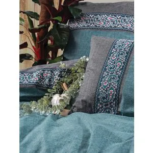 L'essential Maison Erna - Petrol Blue Petrol Blue
Grey Ranforce Single Quilt Cover Set