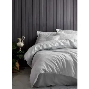 L'essential Maison Leaf - Ice Blue Satin Dupli Set Pokrivača za Jorgan