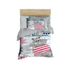L'essential Maison PH124 Set Posteljine za Bebe - Sivo-Belo-Crveni