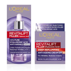 L'Oreal Paris Revitalift Filler dnevna krema SPF50 50ml + L'Oreal Paris Revitalift Filler serum z...