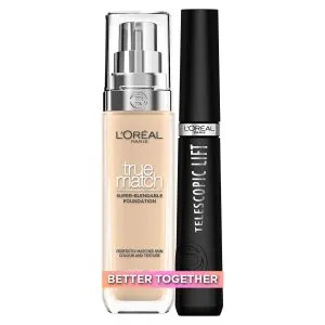 L'Oreal Paris Telescopic Lift Maskara + L’Oréal Paris True Match Foundation tečnih puder 2N Vanil...