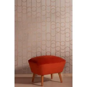 Lake View - Tile Red Tile Red Pouffe