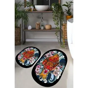 Lakingo Set Tepiha za Kupatilo u Višebojnoj Boji (2 Komada)