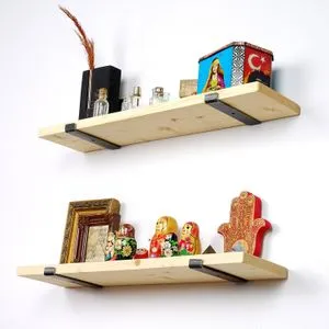 Lam008 Black
Oak Decorative Wooden Wall Shelf