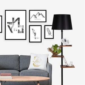 Lambader Moda - Crni Pramit sa Crnom Abajur