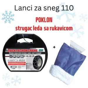 Lanci za sneg 110 plus poklon Strugač leda sa rukavicom