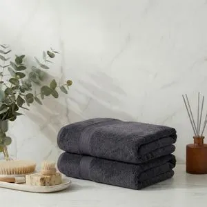 Lanes - Anthracite Anthracite Bath Towel Set (2 Pieces)