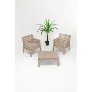 Lara 1+1+S Takim - Cappucino Cappucino Garden Lounge Set