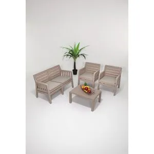 Lara 2+1+1+S Takim - Cappucino Cappucino Garden Lounge Set