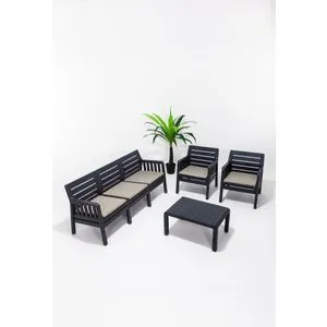 Lara 3+1+1+S Takim - Anthracite Anthracite Garden Lounge Set