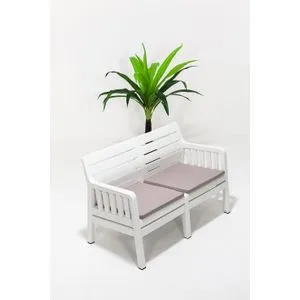 Lara Ikili Koltuk - White White Garden 2-Seat Sofa