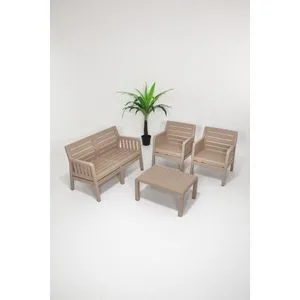 Lara Mindersiz 2+1+1+S Takim - Cappucino Cappucino Garden Lounge Set