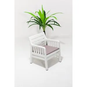 Lara Tekli Koltuk - White White Garden 1-Seat Sofa