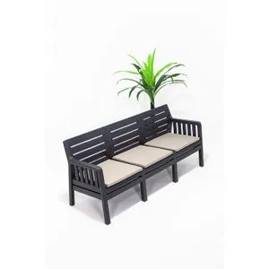 Lara Uclu Koltuk - Anthracite Anthracite Garden 3-Seat Sofa