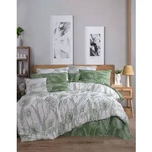 Lara - White White
Green Ranforce King Quilt Cover Set (FR)
