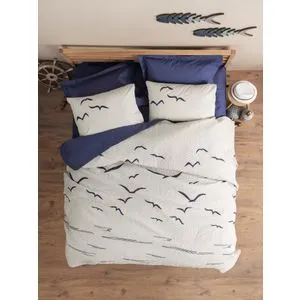 Larum - Tamnoplavi Set Posteljine od Ranforce-a