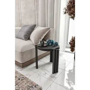 Lavia 3 - Black Black Nesting Table (3 Pieces)