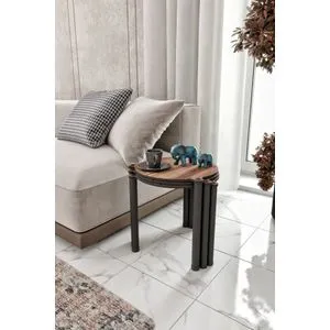 Lavia 3 - Walnut Walnut Nesting Table (3 Pieces)