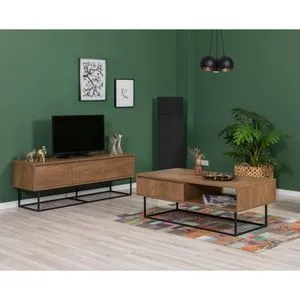 Laxus Takım 16 Walnut
Black Living Room Furniture Set