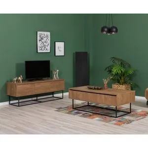 Laxus Takım 18 Walnut
Black Living Room Furniture Set