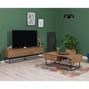 Laxus Takım 21 Walnut
Black Living Room Furniture Set
