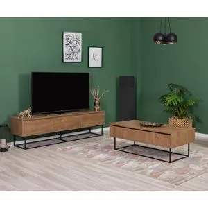 Laxus Takım 23 Walnut
Black Living Room Furniture Set