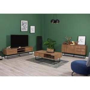 Laxus Takım 6 Walnut
Black Living Room Furniture Set