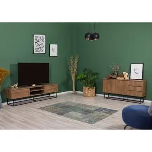 Laxus Takım 7 Walnut
Black Living Room Furniture Set