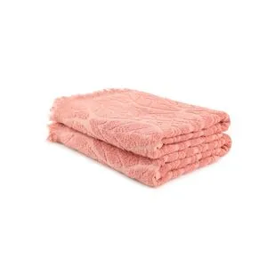 Leaf - Salmon Salmon Hand Towel Set (2 Pieces)