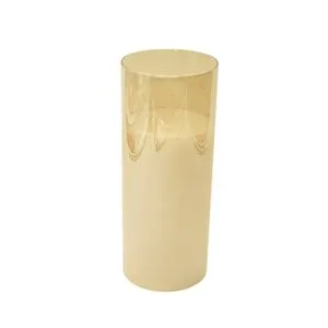 Led candle GLASS CYLINDER - Gold - 25cm -  N53