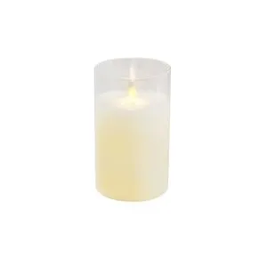 Led candle GLASS CYLINDER - Transparent - 20cm -  N53
