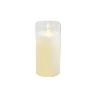 Led candle GLASS CYLINDER - Transparent - 30cm -  N53