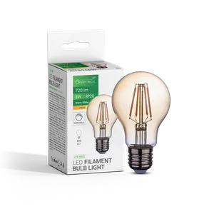 LED Sijalica Filament Amber Dimabilna E27 8W 2300K AC220V A60 Green Tech