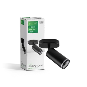 LED Spot Svetiljka GU10 - 1 kom - Crna - Green Tech