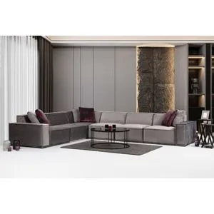 Lego Corner 1 (L1-O1-C-O1-O1-1R) Grey Corner Sofa