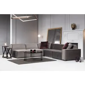 Lego Corner 5 (O1-O1-C-O1-1R) Grey Corner Sofa